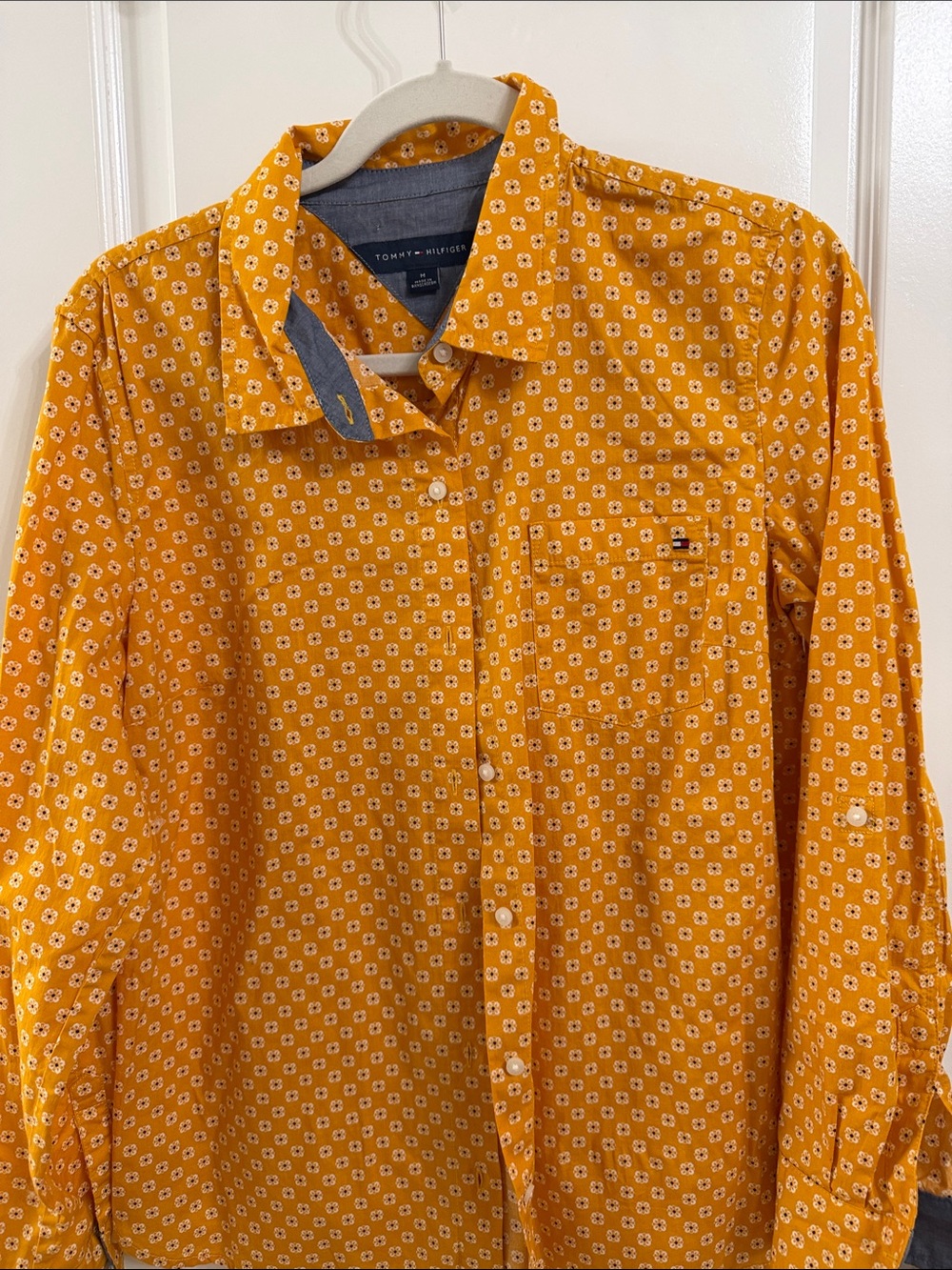 Tommy Hilfiger women’s Mustard Yellow Floral Button-Down Shirt